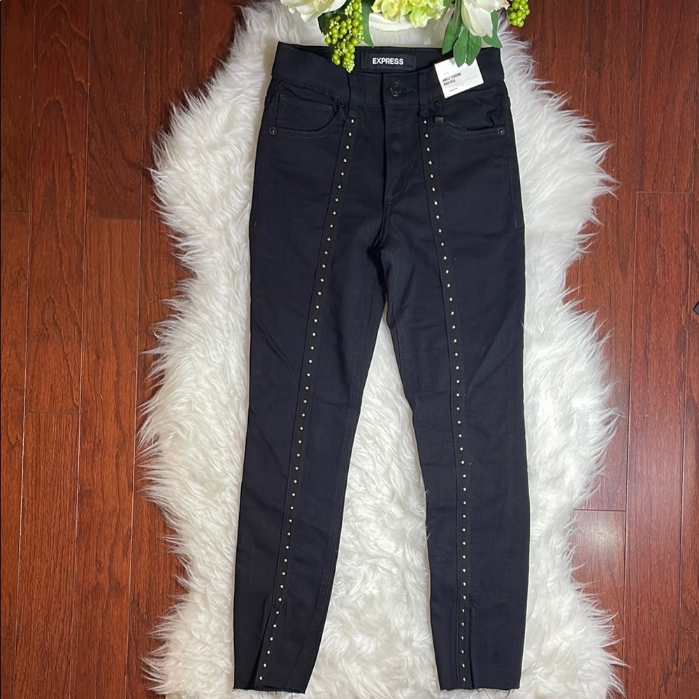 Express Ankle High Rise Jean Leggings - Picture 2 of 13